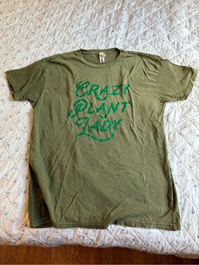 Crazy Plant Lady Graphic Tee - Olive Green